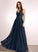 A-Line Fabric V-neck Length Lace Floor-Length Silhouette Embellishment Neckline Sheila Floor Length Natural Waist Bridesmaid Dresses