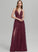 Front Floor-Length Maliyah V-neck With A-Line Prom Dresses Lace Split