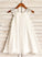 A-Line Sleeveless Chiffon Dress Girl Knee-length Lace Neck Kyla Flower Girl Dresses With - Scoop Flower