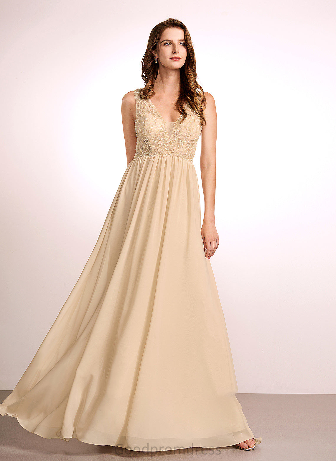 Neckline Embellishment Floor-Length Length V-neck Fabric A-Line Sequins Silhouette Jaylee Floor Length Scoop Bridesmaid Dresses