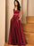 With Satin A-Line Floor-Length Pockets V-neck Priscilla Prom Dresses