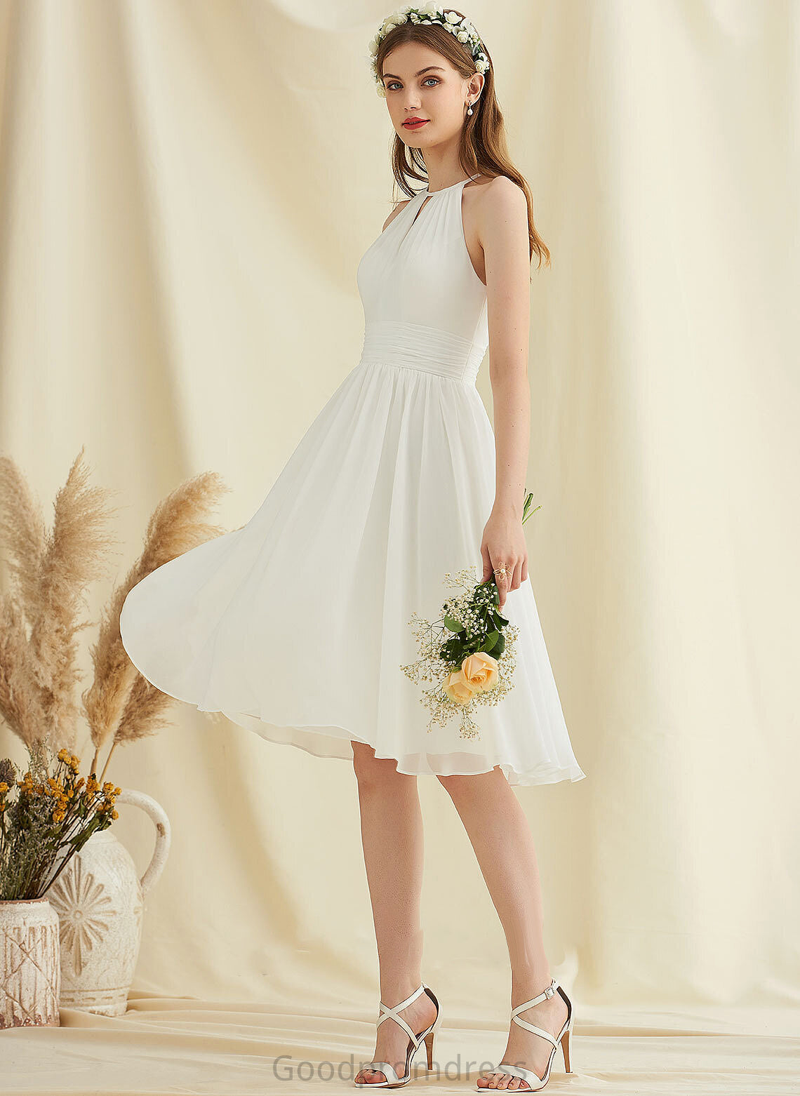 Wedding Knee-Length Chiffon Dress Tess A-Line Wedding Dresses
