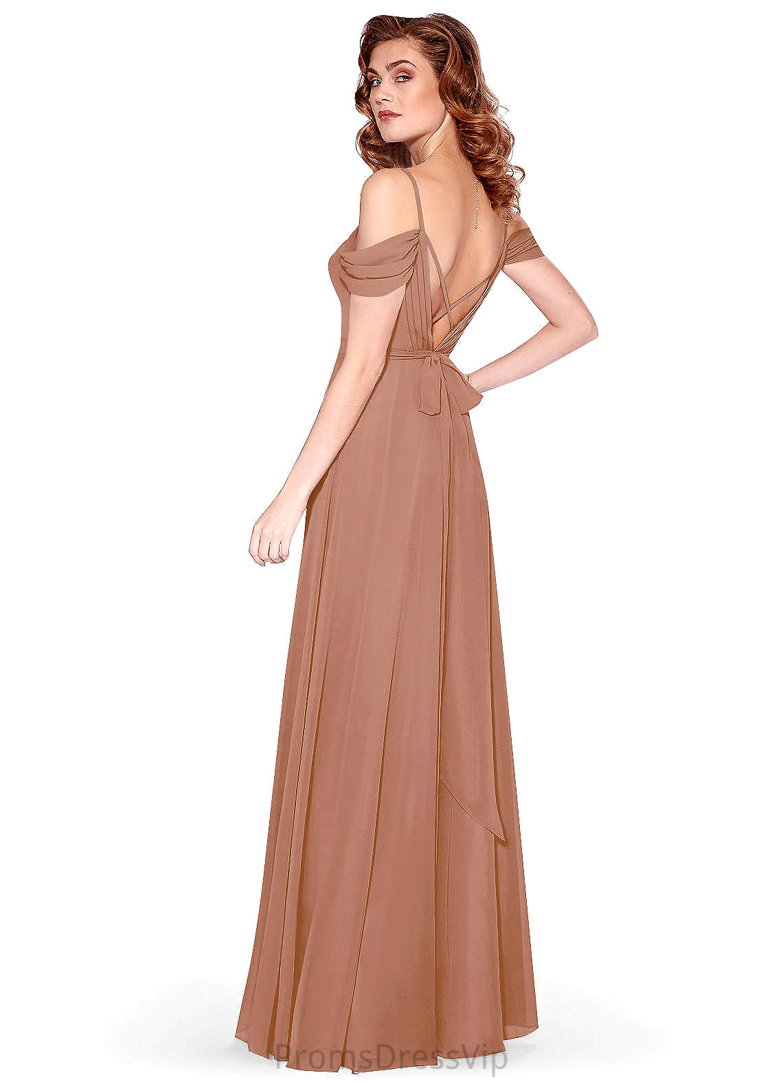 Adriana Sleeveless Natural Waist A-Line/Princess Floor Length V-Neck Bridesmaid Dresses