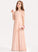 Ruffle Chiffon Bow(s) Floor-Length With Tamara Junior Bridesmaid Dresses V-neck A-Line