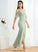 Fabric V-neck Neckline Asymmetrical Trumpet/Mermaid Ruffle Length Silhouette Embellishment Luna Natural Waist Floor Length Bridesmaid Dresses