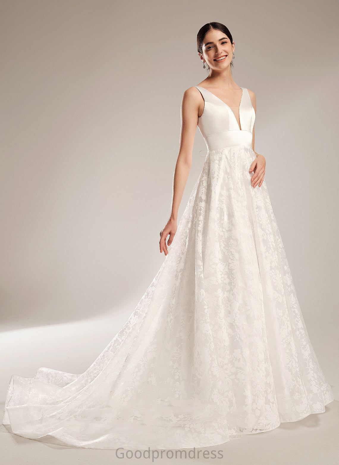 V-neck Wedding Dresses Ball-Gown/Princess Wedding Train Chapel Alissa Dress