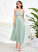 Silhouette A-Line V-neck Ankle-Length Length Neckline Fabric Straps Kyla Sleeveless Natural Waist Floor Length Bridesmaid Dresses