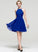 Ruffle A-Line Beading Scoop Alexandria Homecoming Sequins Homecoming Dresses Neck Chiffon Knee-Length With Dress