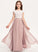 Junior Bridesmaid Dresses With Chiffon Rory Floor-Length Bow(s) Scoop A-Line Lace Neck