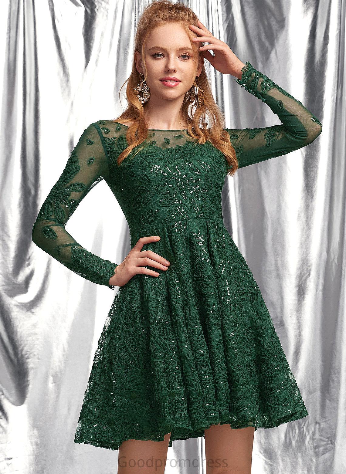 Homecoming Lace Zara Sequins With Homecoming Dresses Neck Lace Short/Mini Scoop Dress A-Line