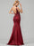 Prom Dresses Elianna Satin Beading V-neck Sweep Train Trumpet/Mermaid Lace Sequins With