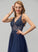 Front Beading Sequins A-Line Floor-Length With Tulle Prom Dresses Olympia Split V-neck