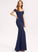 Split Prom Dresses Front Stretch Trumpet/Mermaid With Grace Off-the-Shoulder Floor-Length Crepe