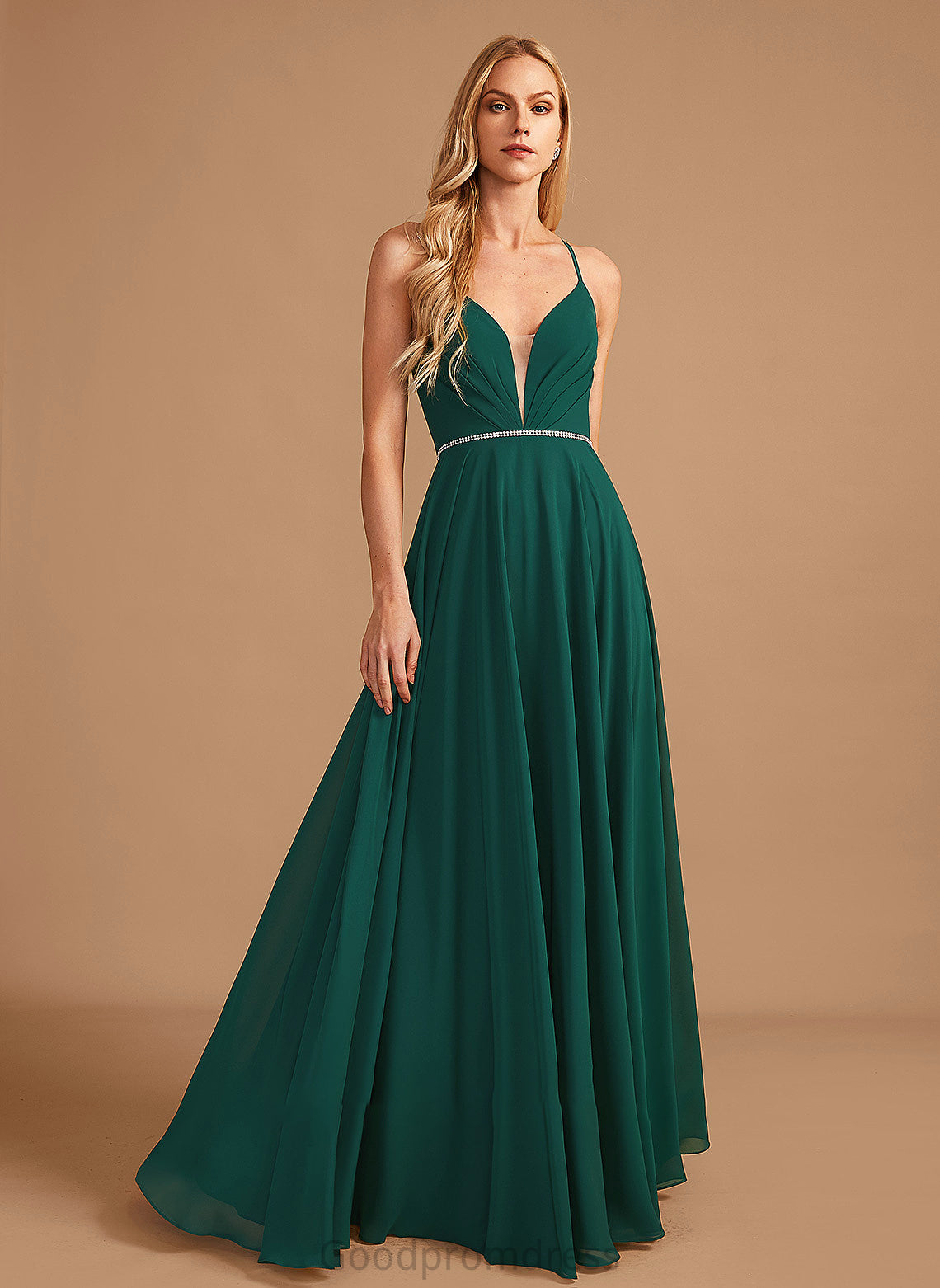 Neckline Silhouette Beading V-neck Length A-Line Fabric Embellishment Floor-Length Kaia Floor Length A-Line/Princess Bridesmaid Dresses