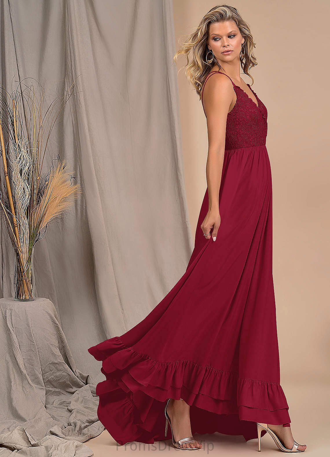 Kit A-Line/Princess Floor Length V-Neck Sleeveless Natural Waist Bridesmaid Dresses