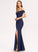 Length Fabric Embellishment Silhouette Trumpet/Mermaid Floor-Length SplitFront Neckline Off-the-Shoulder Azul V-Neck Sleeveless Bridesmaid Dresses