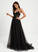 Tulle V-neck Pleated With Sweep Kimora Prom Dresses Train Ball-Gown/Princess