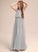 Neck Ursula Ruffle Junior Bridesmaid Dresses Floor-Length Chiffon A-Line With High