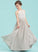 A-Line Floor-Length Scoop Junior Bridesmaid Dresses Kadence Neck Chiffon