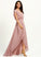 Length Embellishment Asymmetrical Fabric A-Line SplitFront Silhouette Neckline V-neck Maren Straps Floor Length Bridesmaid Dresses