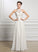 Wedding A-Line Kailee Chiffon Sequins Wedding Dresses Scoop Dress With Beading Floor-Length Neck