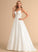 Satin Ball-Gown/Princess Dress Beading Wedding Dresses V-neck Sweep Lara With Wedding Train