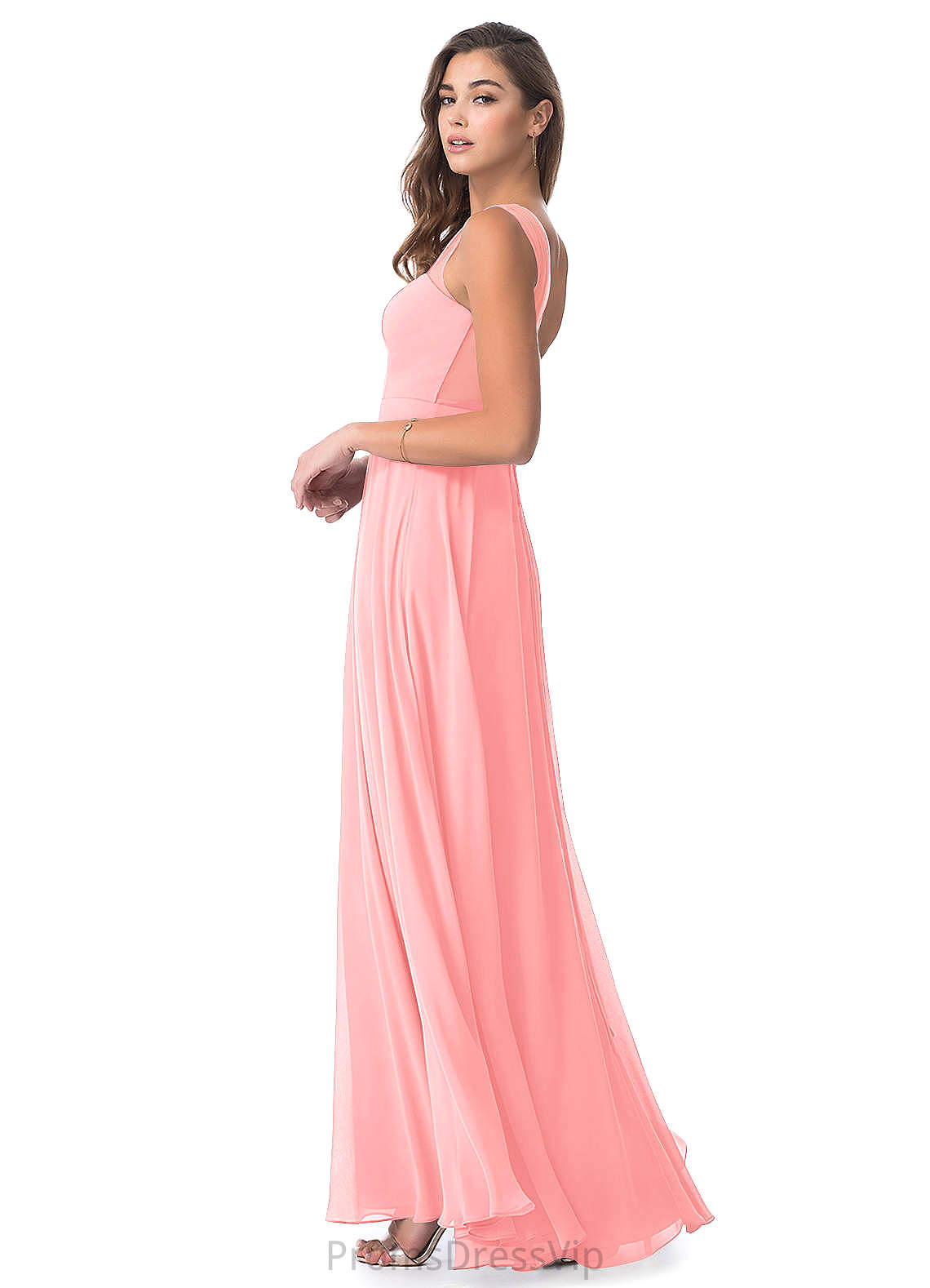 Kasey Sleeveless Floor Length V-Neck A-Line/Princess Natural Waist Bridesmaid Dresses