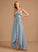 Fabric Asymmetrical Embellishment V-neck Ruffle A-Line Silhouette Length Neckline Sanaa Sleeveless A-Line/Princess Bridesmaid Dresses