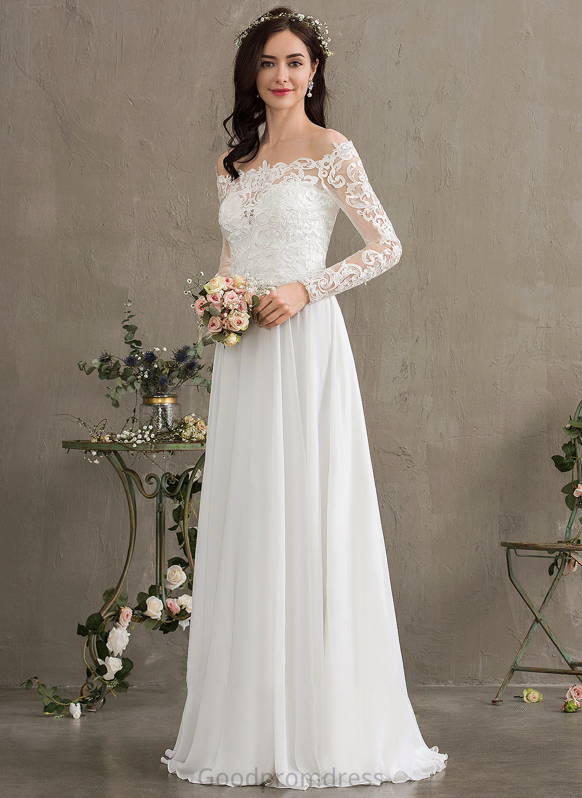 Wedding Wedding Dresses Floor-Length Dress Chiffon A-Line Savannah