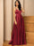 Front Split A-Line V-neck Pockets Prom Dresses Satin Floor-Length Audrina With