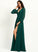 SplitFront Floor-Length Embellishment Fabric Neckline A-Line Silhouette V-neck Length Serena Natural Waist Tea Length Bridesmaid Dresses
