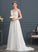Hailee Sweep V-neck Sequins Beading A-Line Wedding Dress Train Chiffon With Wedding Dresses