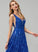 Josie Sequins V-neck With A-Line Floor-Length Prom Dresses Sequined