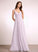 Length V-neck A-Line Floor-Length Fabric Neckline Silhouette Ruffle Embellishment Marissa Floor Length Sleeveless Bridesmaid Dresses
