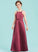 Neckline A-Line Bow(s) Junior Bridesmaid Dresses With Floor-Length Satin Square Miracle