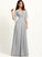 SplitFront V-neck Silhouette Floor-Length Fabric Neckline A-Line Length Embellishment Ruffle Yaritza Straps Bridesmaid Dresses
