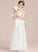 Neck With Bow(s) Alessandra Lace Scoop Floor-Length A-Line Junior Bridesmaid Dresses Sash