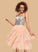 Dress Knee-Length Homecoming Sequins A-Line Priscilla Homecoming Dresses Tulle Square Neckline With