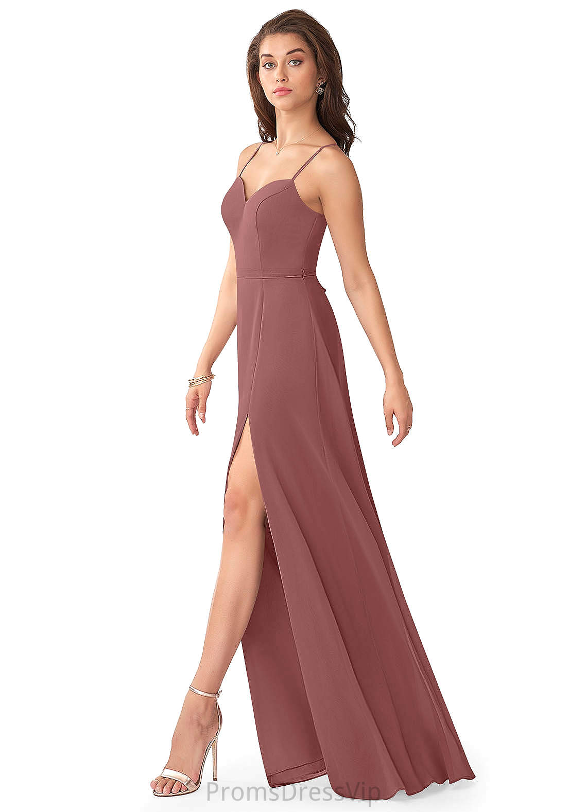 Litzy Halter A-Line/Princess Floor Length Sleeveless Natural Waist Bridesmaid Dresses