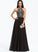 With High Chiffon Prom Dresses Sequins Beading Floor-Length Lynn A-Line Neck