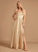 Embellishment Off-the-Shoulder Floor-Length A-Line Silhouette Fabric Neckline Pockets SplitFront Length Liliana Natural Waist Bridesmaid Dresses