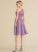 Scoop Chiffon Knee-Length Homecoming Dress Lace Homecoming Dresses A-Line Lace Neck With Ada