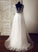 V-neck Tulle A-Line Wedding Dresses Sweep Dress Alessandra Train Wedding