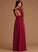 Cornelia Lace V-neck A-Line With Floor-Length Prom Dresses Chiffon