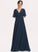 Neckline Fabric Ruffle A-Line V-neck Floor-Length Length Silhouette Embellishment Siena Natural Waist Spaghetti Staps Bridesmaid Dresses