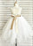 Scoop Tea-Length Kelly Junior Bridesmaid Dresses Tulle With A-Line Sash Neck