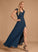 A-Line Fabric Silhouette Floor-Length SplitFront Lace Length Neckline Embellishment V-neck Nia A-Line/Princess Bridesmaid Dresses