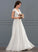 A-Line Dress Chiffon Lace Ruffle Floor-Length With Wedding Dresses V-neck Wedding Theresa