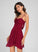 Sheath/Column Sequins Jersey Short/Mini Dress With Ruffles Homecoming Dresses Cascading Madyson Homecoming V-neck