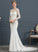 Illusion Stretch Train Wedding Dresses Trumpet/Mermaid Crepe With Lace Gwendoline Chapel Wedding Dress